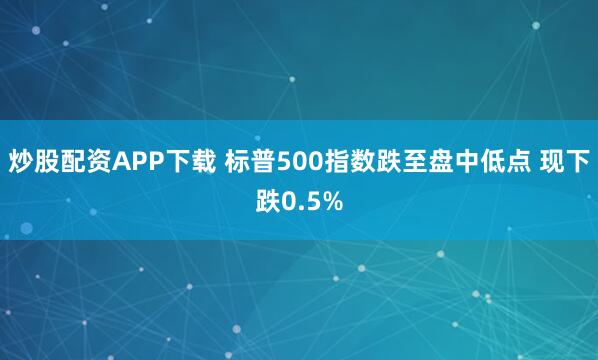炒股配资APP下载 标普500指数跌至盘中低点 现下跌0.5%