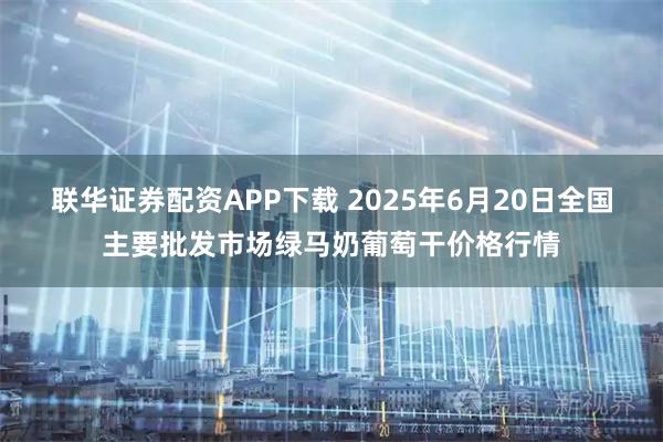联华证券配资APP下载 2025年6月20日全国主要批发市场绿马奶葡萄干价格行情